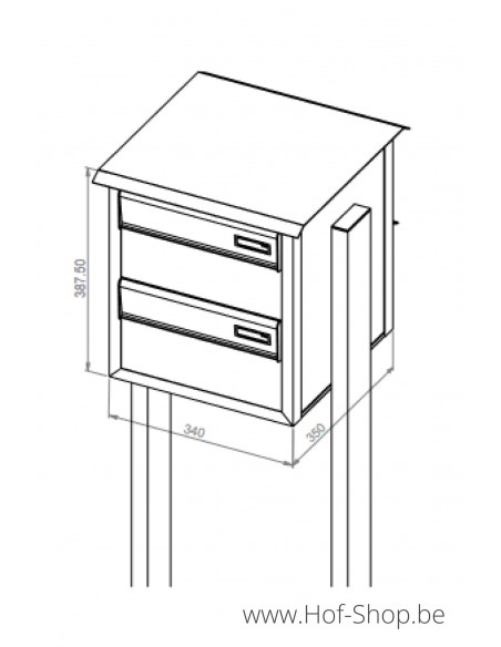 F21 multibox Back Door - Boîte aux lettres multiple Larob en aluminium
