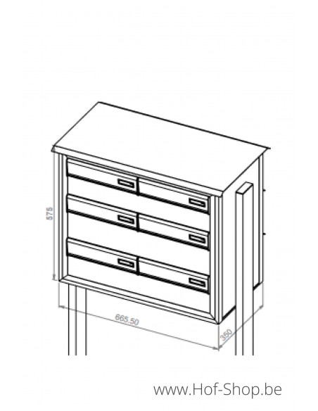 F32 multibox Back Door - Boîte aux lettres multiple Larob en aluminium