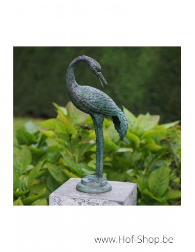 Grue courbée - statue en bronze (AN1179BR-V-2)
