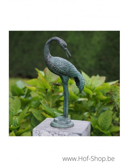 Grue courbée - statue en bronze (AN1179BR-V-2)