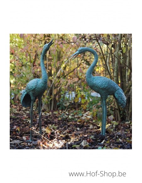 Paar kraanvogels fontein - bronzen beeld (AN1178BR-V-F)