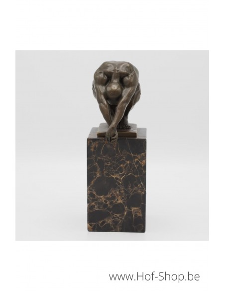 Nageuse Sur Socle En Marbre - statue en bronze (AN1223BR-B)