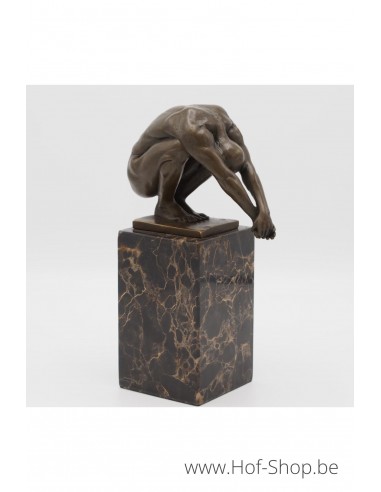 Nageuse Sur Socle En Marbre - statue en bronze (AN1223BR-B)