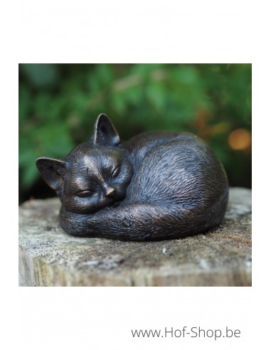 Slapende poes - bronzen beeld (AN1228BR-B)