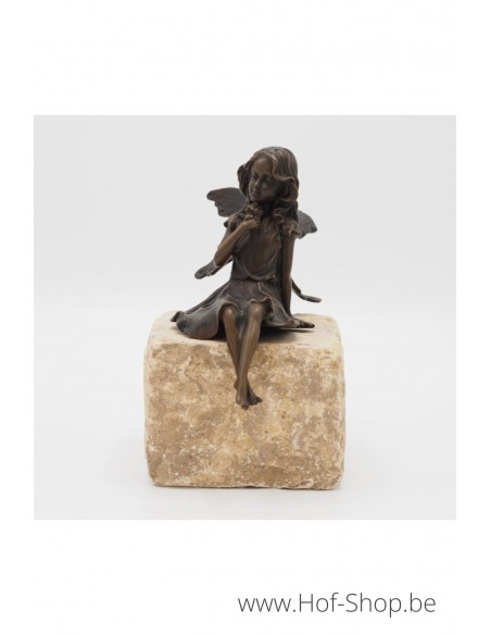 Zittend elfje - bronzen beeld (AN1229BR-B)