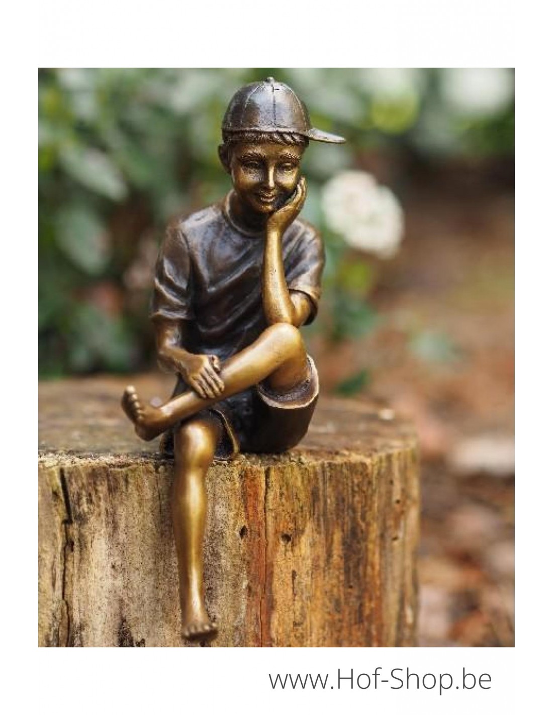 Statuette En Bronze “Garçon Au Cerceau” – Style Antique – Aubaho NEUF