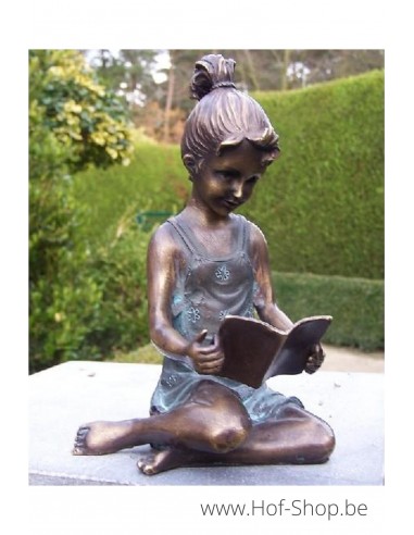 Lezend meisje - bronzen beeld (AN0803BRW-V)