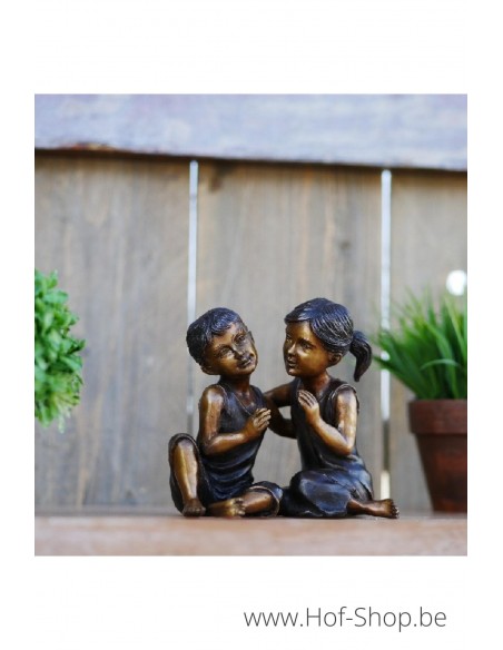 couple d'enfants - statue en bronze (AN1249BR-B)
