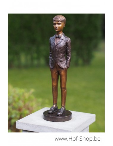 Staande jongen - bronzen beeld (AN1312BR-B)