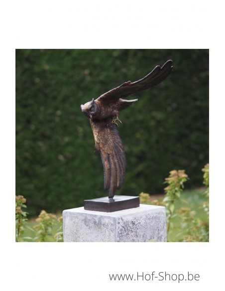 Vliegende uil - bronzen beeld (AN1321BR-B)