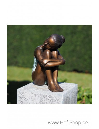 Fille assise - statue en bronze (BS1380B)