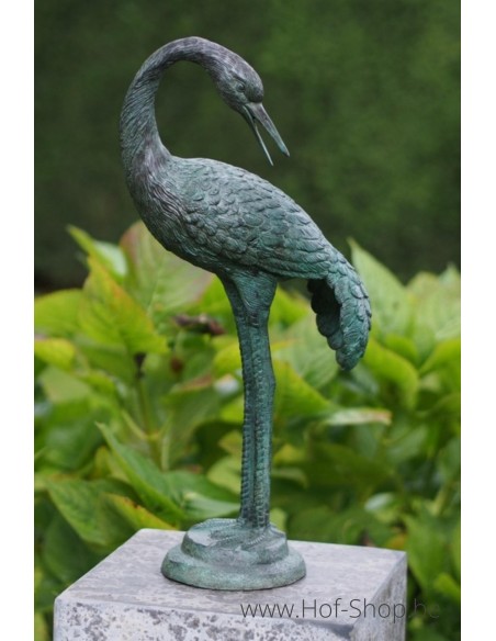 Gebogen kraanvogel - bronzen beeld (AN1179BR-V-2)