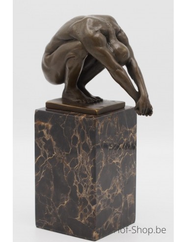Nageuse Sur Socle En Marbre - statue en bronze (AN1223BR-B)