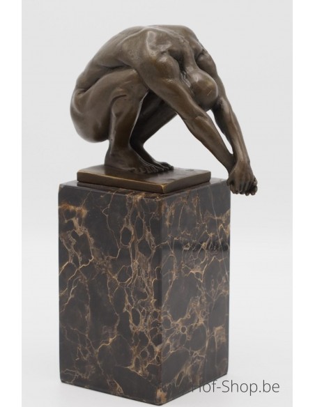 Nageuse Sur Socle En Marbre - statue en bronze (AN1223BR-B)