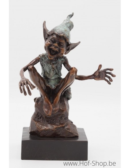 Lutin assis - statue en bronze (AN1242BR-B)