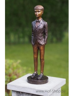 Petit garçon debout - sculpture en bronze (AN1312BR-B)