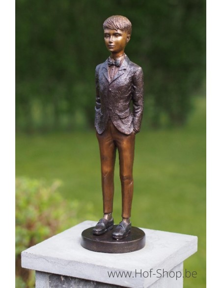Staande jongen - bronzen beeld (AN1312BR-B)