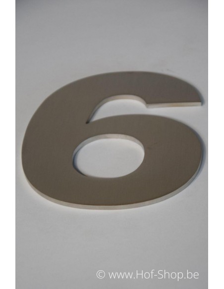 Numéro 6 Arte - acier inoxydable de 12 cm de haut AB collectie