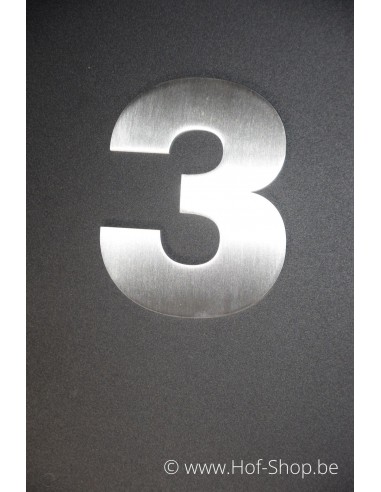 Numéro 3 Arte - acier inoxydable de 5 cm de haut AB collectie