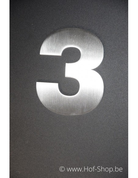 Numéro 3 Arte - acier inoxydable de 5 cm de haut AB collectie