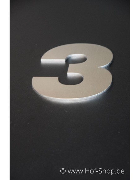Numéro 3 Arte - acier inoxydable de 5 cm de haut AB collectie