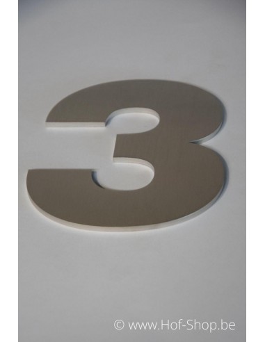 Nummer 3 Arte - inox 5 cm hoog AB collectie