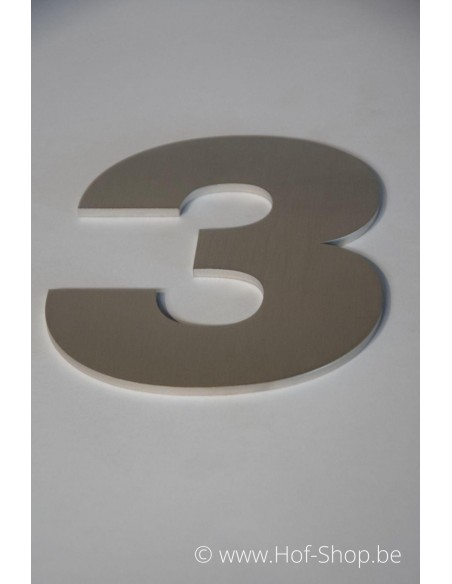 Nummer 3 Arte - inox 5 cm hoog AB collectie