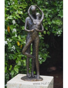 Groot zoenend liefdespaar - bronzen beeld (AN1616BR-BI)