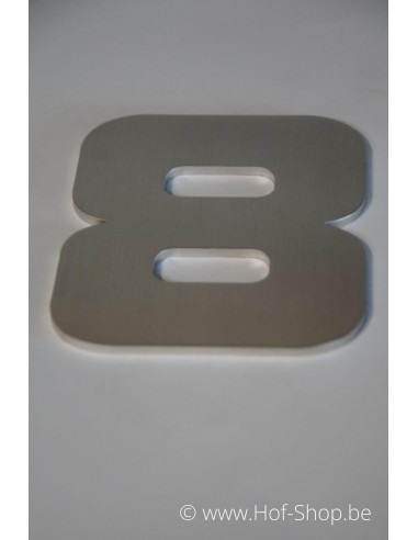 Nummer 8 Designer - inox 12 cm hoog AB collectie