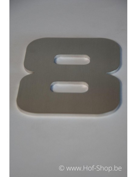 Numéro 8 Designer - acier inoxydable de 12 cm de haut AB collectie