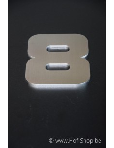 Nummer 8 Designer - inox 12 cm hoog AB collectie
