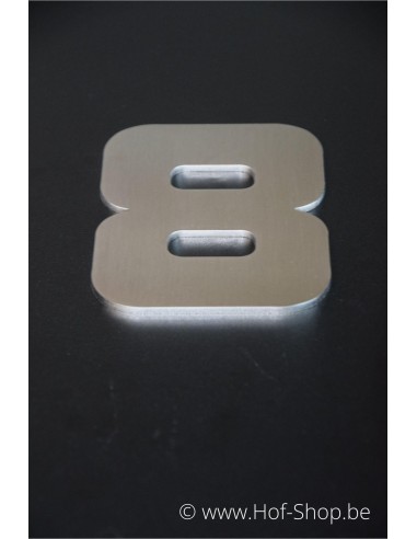 Nummer 8 Designer - inox 12 cm hoog AB collectie
