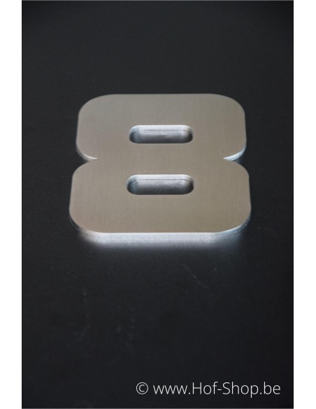 Nummer 8 Designer - inox 12 cm hoog AB collectie