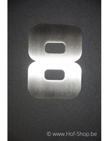 Numéro 8 Designer - acier inoxydable de 12 cm de haut AB collectie