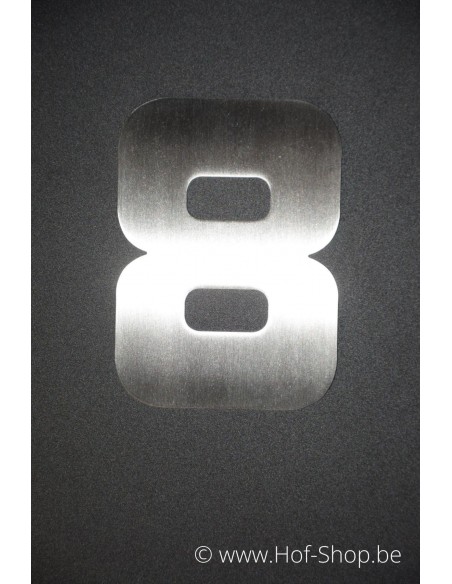 Numéro 8 Designer - acier inoxydable de 12 cm de haut AB collectie