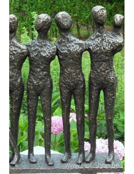 5 Mannen en kind moderne sculptuur - bronzen beeld (AN1694BR-BI)
