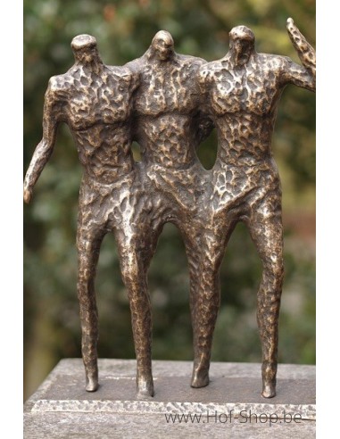 3 Mannen sculptuur - bronzen beeld (AN1976BR-BI)