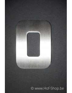 Nummer 0 met afstandshouders Design - inox 12 cm hoog