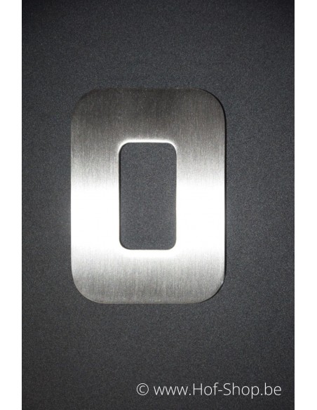 Numéro 0 avec espaceurs Design - acier inoxydable de 12 cm de haut