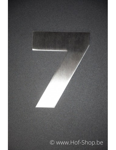 Numéro 7 avec espaceurs Design - acier inoxydable de 12 cm de haut