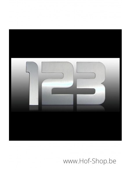Numéro 2 avec espaceurs Design - acier inoxydable de 12 cm de haut