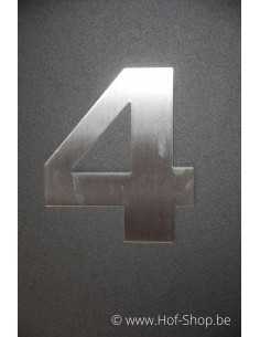 Numéro 4 avec espaceurs Design - acier inoxydable de 12 cm de haut