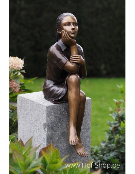 Fille qui réfléchit - statue en bronze (AN2207BR-B)