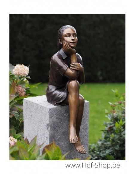 Fille qui réfléchit - statue en bronze (AN2207BR-B)