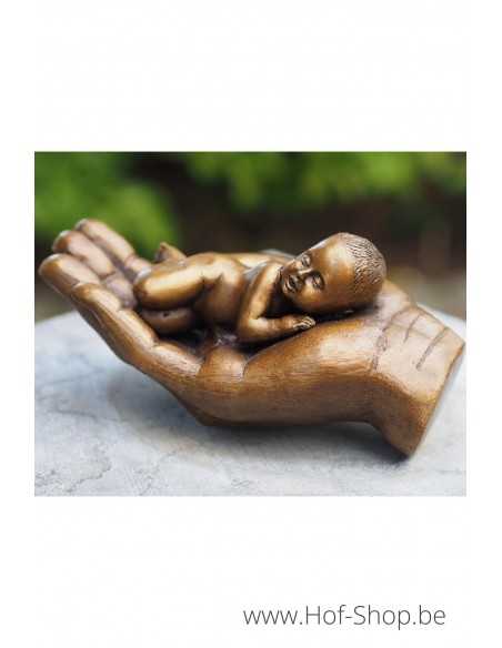 Bébé dans la main - statue en bronze (AN2270BR-B)