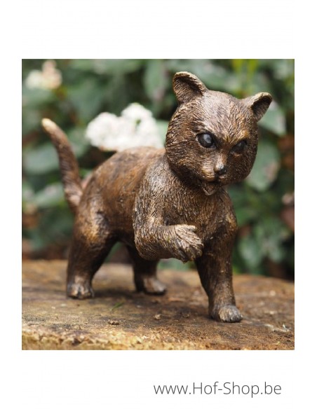 Kleine staande kat - bronzen beeld (AN2271BR-B)