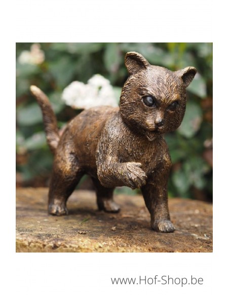 Petit chat debout - statue en bronze (AN2271BR-B)