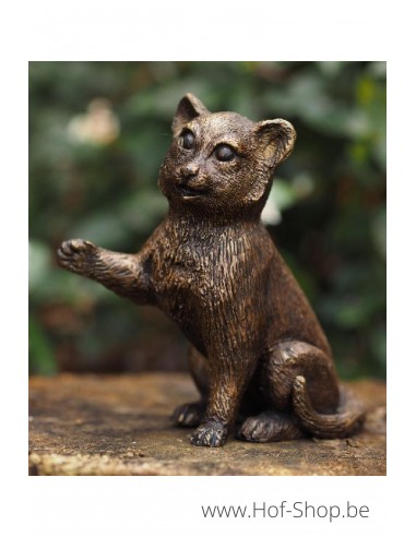 Kleine zittende kat - bronzen beeld (AN2272BR-B)