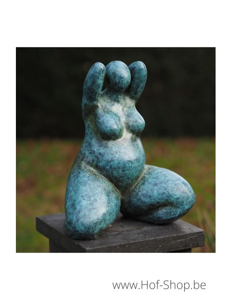 Dikke dame Belle Donna - bronzen beeld (AN2341BR-HP)