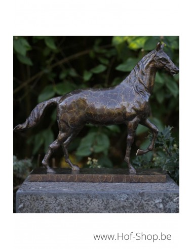 Paard op rechthoekige voet - bronzen beeld (AN2563BRW-HP)